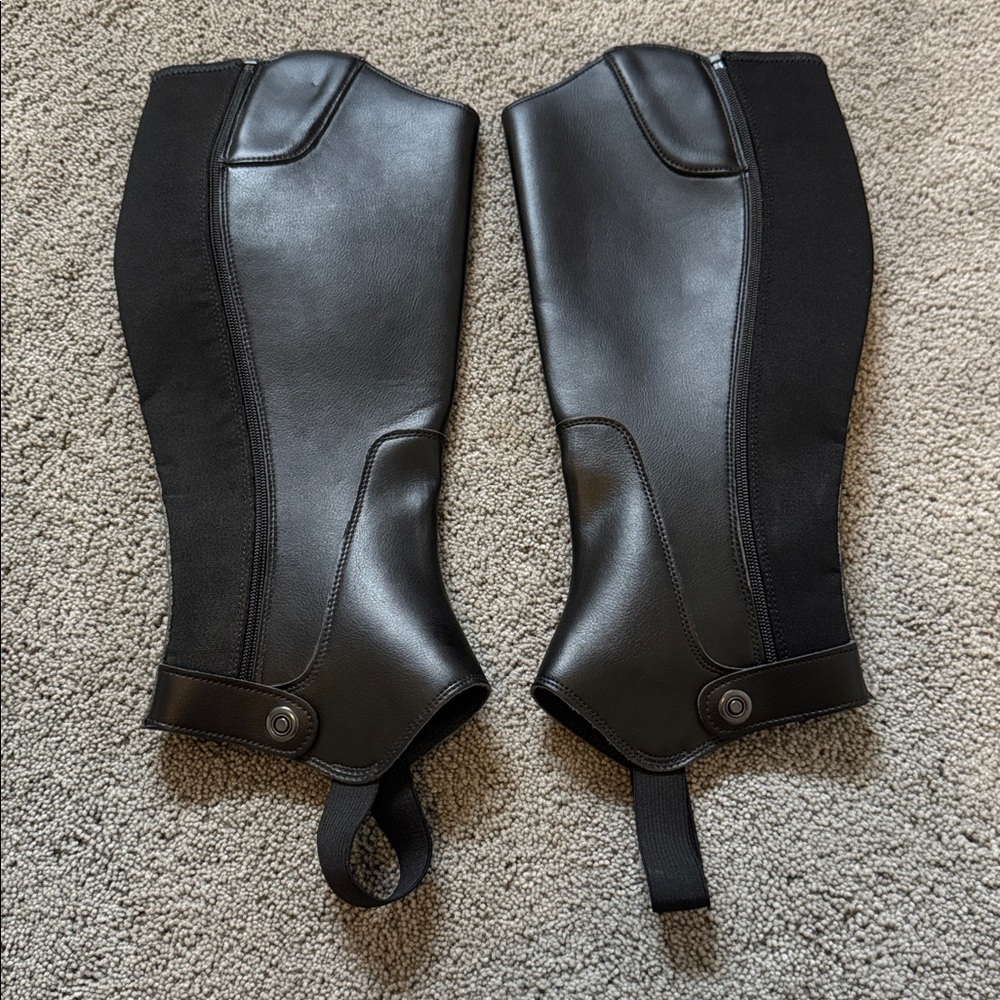 Black Leather Riding Chaps